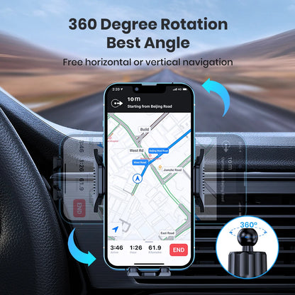 Support Téléphone Voiture TOPK – Clip Ventilation avec Verrouillage Automatique