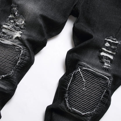 Jeans de Moto pour Hommes - Style Ripped et Distressed