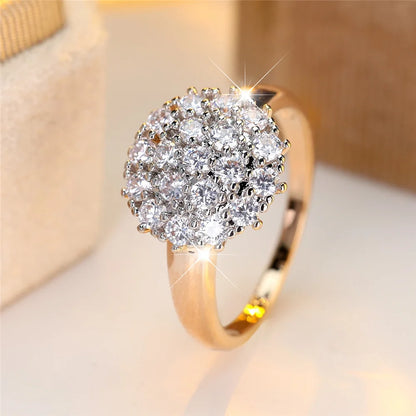 Femme mignon blanc noir Zircon pierre couleur or bijoux de mariage promesse bagues de fiançailles pour les femmes