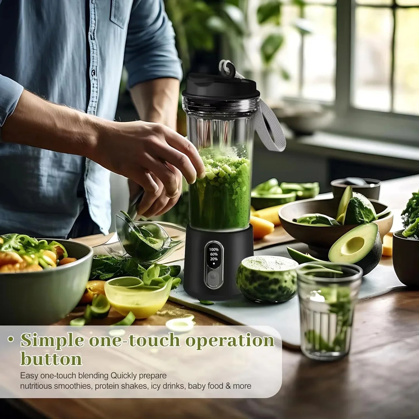 Nouveau presse-agrumes Portable double usage tasse de jus USB 4000mAh batterie intérieur extérieur mélangeur de fruits 4 lames Smoothie bouteille de jus tasse mélangeur