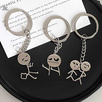 Porte-clés de Couple, Match intéressant des gens que le cœur, doigt du milieu, personnalité Ins, sac drôle, pendentif, bijoux, cadeau pour Couple et amis