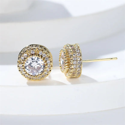 Boucles d'Oreilles de Luxe en Pierre Blanche pour Femme, Bijoux en Or et Argent, Breloque en Clip, pour Mariage