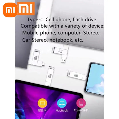 Xiaomi Flash Drives 2 To Usb 3.2 métal haute vitesse 1 To 512 Go bâton étanche SSD stockage PC téléphone transfert de données Portable