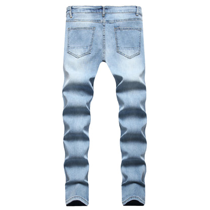 2024 Nouveaux Jeans Slim-Fit Rippés et Décolorés pour Hommes