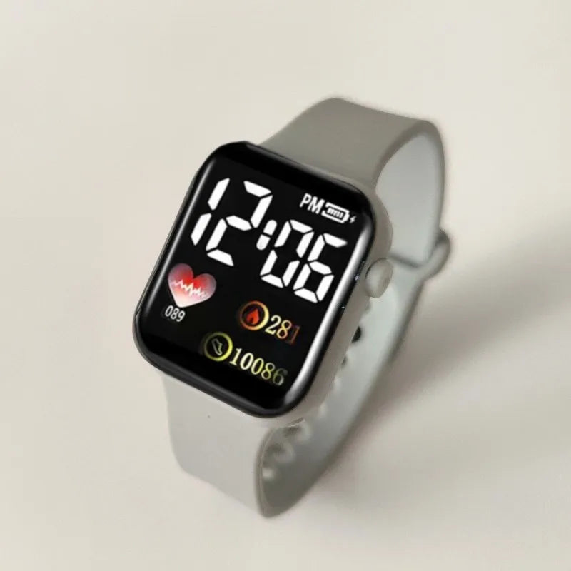 Montre LED Enfants et Femmes – Bracelet Plastique, Étanche et Numérique