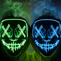 Masque Néon Lumineux EL – Halloween, Cosplay et Purge Effrayant pour Adultes