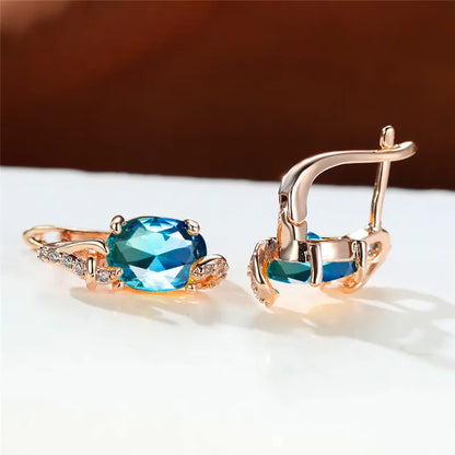 Boucles d'Oreilles promenales en Clip Bleu pour Femme, Bijou de Mariage, Mystique, Multicolore, Zcomprend sur réinitialisation