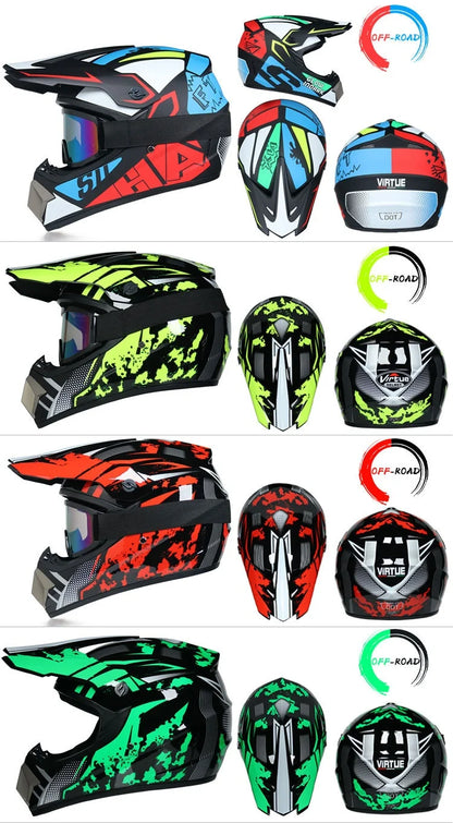 Envoyer 3 pièces cadeau casque de moto enfants casque tout-terrain vélo descente AM DH casque de cross capacete motocross casco
