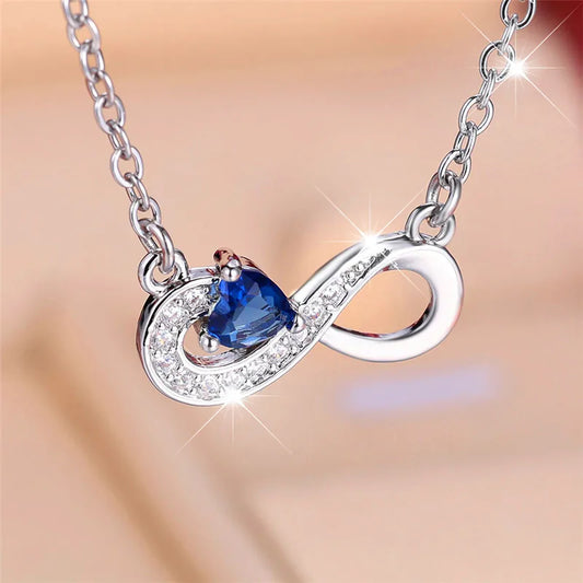 Collier pendentif coeur bleu pour femme, Extron, mignon, document en argent, cadeau de bijoux de mariage, mode féminine