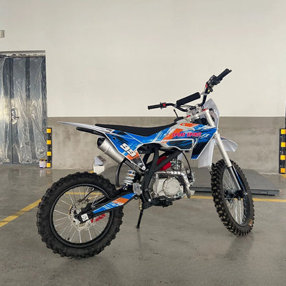 "Moto Cross 125cc pour Adulte – Tout-Terrain à Deux Roues, Puissante, Légère et Abordable | Démarrage Électrique & Freins à Disque