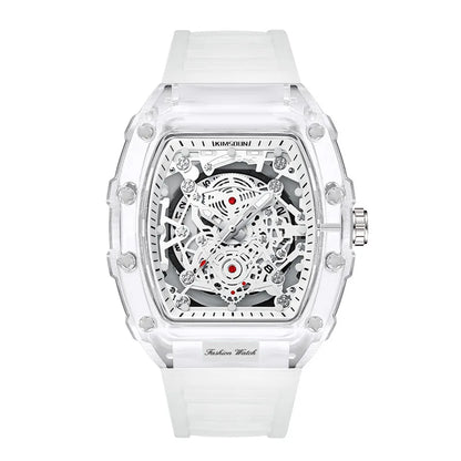 UTHAI BK134 montre à la mode pour hommes en forme de baril montre à quartz étanche transparente horloge de sport montres cadeaux pour homme