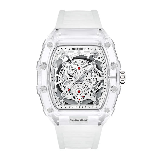UTHAI BK134 montre à la mode pour hommes en forme de baril montre à quartz étanche transparente horloge de sport montres cadeaux pour homme