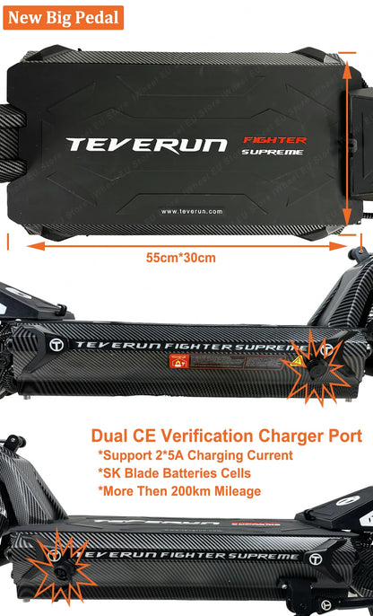 Moteur d'origine Teverun Fighter 7260R 72V 60Ah V4 puissance de crête 15000W avec GPS PKE vitesse maximale 120 KM/H n Scooter électrique