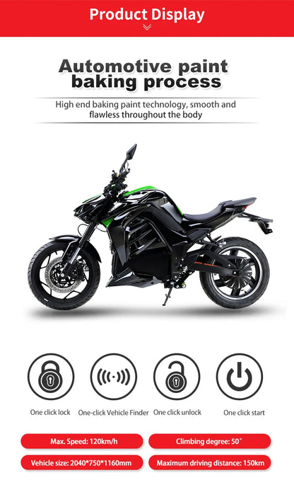 Moto Électrique Tout-Terrain 150 km/h – Longue Portée, Puissance 10kW ParisPetitPrix