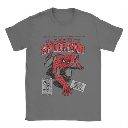 Spider-man Retro Comic Movie T-Shirt pour hommes, SpidSuffolk Tees, Creative Tees, Round Neck T-Shirt, 100% Cotton Birthday Present, Y-Man