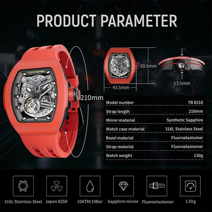 TSAR BOMBA TB8218 lnterchangeable Automatic Watch fo Men DIY Wristwatch Mens Mechanical Watch Set