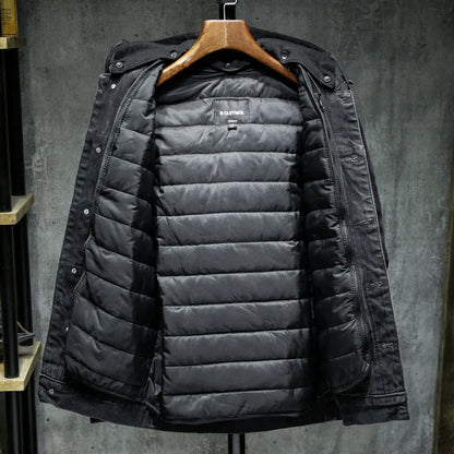 Veste en denim homme WTHINLEE – Hiver, capuche et doublure chaude