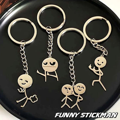 Porte-clés de Couple, Match intéressant des gens que le cœur, doigt du milieu, personnalité Ins, sac drôle, pendentif, bijoux, cadeau pour Couple et amis