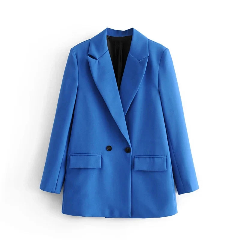 Blazer TRAF pour femme noir, beige, kaki, bleu, vert, gris - Manteau de mode pour femme, veste de bureau, blazers pour femmes, vêtements d'extérieur 2024