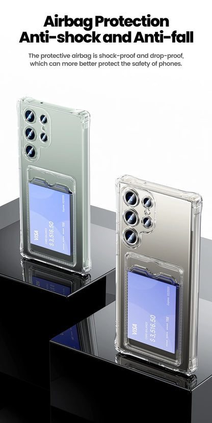 Étui Transparent Toocki avec Porte-Cartes – Coque Souple en PC + TPU pour Smartphone