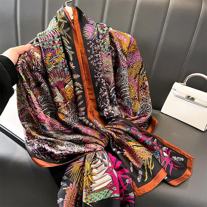 🧣 Foulard en Soie RUNMEIFA – Élégance d’Été & Style Luxe