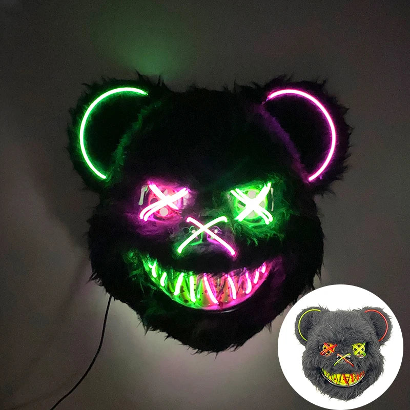 Masque de Lapin Sanglant LED – Halloween, Cosplay et Fête Effrayante