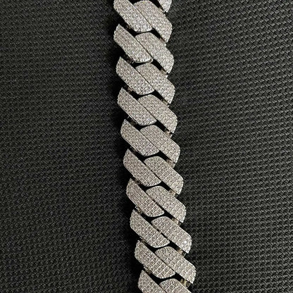 Collier cubain personnalisé en argent regardé S925 pour homme, Hip Hop, Moissanite, Link JOoptics, Miami, VVS, 25mm
