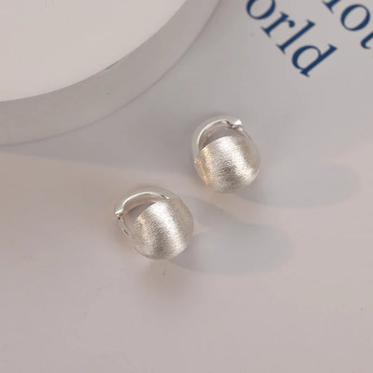Boucles d'oreilles créoles géométriques coréennes en argent regardé 925, cadeau de bijoux sexy, simple, tempérament exquis, semi-vente chaude