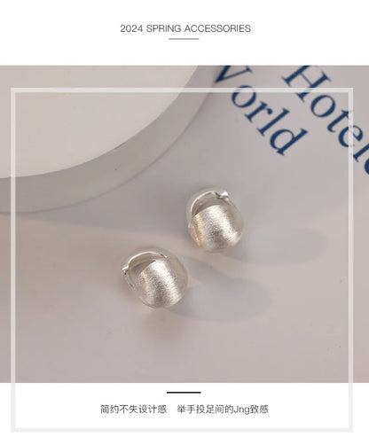 Boucles d'oreilles créoles géométriques coréennes en argent regardé 925, cadeau de bijoux sexy, simple, tempérament exquis, semi-vente chaude