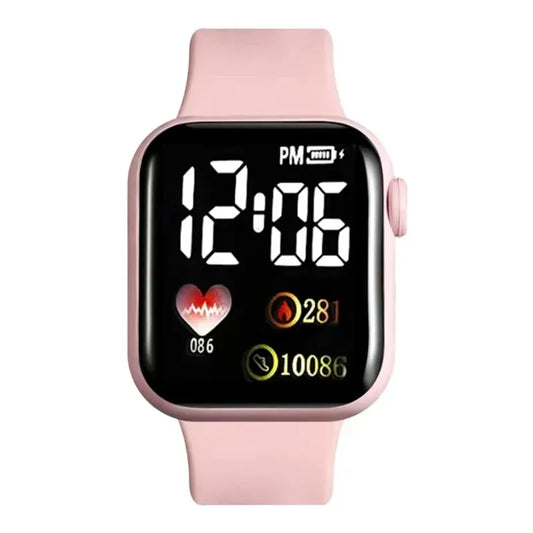 Montre LED Enfants et Femmes – Bracelet Plastique, Étanche et Numérique