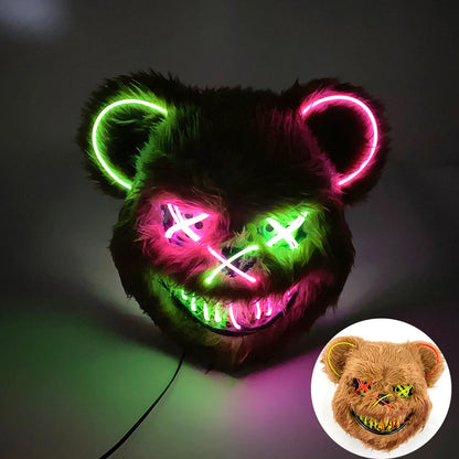 Masque de Lapin Sanglant LED – Halloween, Cosplay et Fête Effrayante