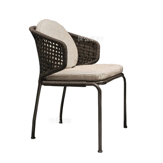 Dossiers européens chaises de jardin pour cour Protection solaire meubles d'extérieur en rotin creux meubles de Patio simples pour balcon