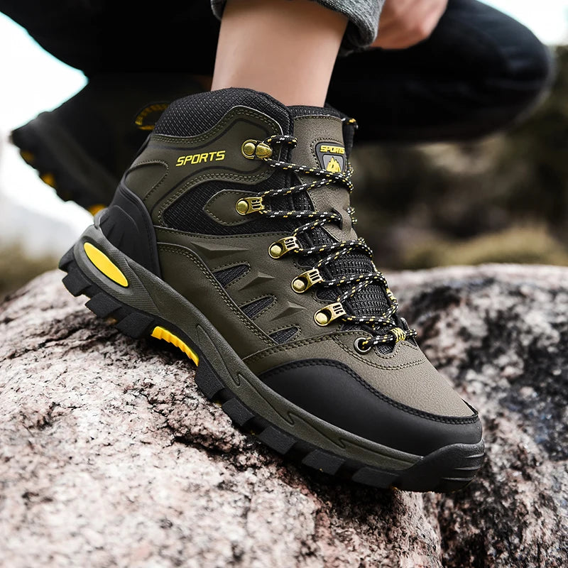 Bottes de randonnée imperméables en plein air pour hommes et femmes, bottes de sport de montagne résistantes à l'usure, chaussures de sport de chasse, printemps et automne