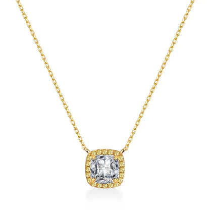 Pendentif Femme Argent 925 avec Moissanite Carré – Trendy et Raffiné