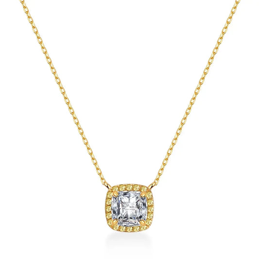 Pendentif Femme Argent 925 avec Moissanite Carré – Trendy et Raffiné