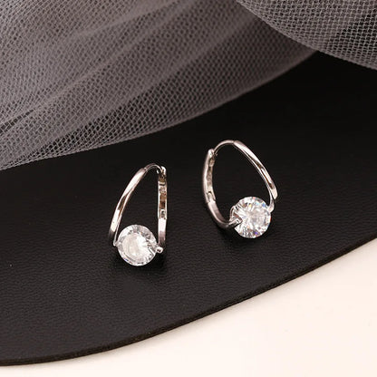 Boucles d'oreilles en argent Sterling 925, cerceau en Zircon coréen, tempérament Simple, exquis, tendance, bijoux Sexy, cadeau, offre spéciale