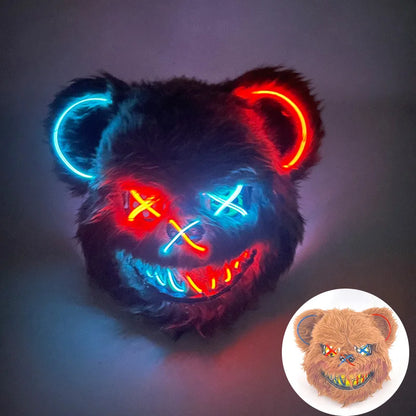 Masque de Lapin Sanglant LED – Halloween, Cosplay et Fête Effrayante