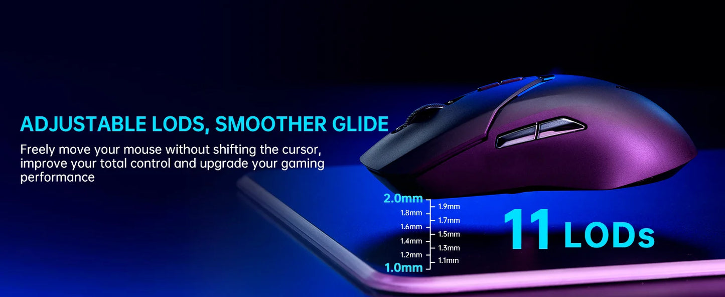 Rapoo VT9PRO – Souris de jeu sans fil légère 68g, 26000 DPI, autonomie 160H