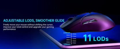 Rapoo VT9PRO – Souris de jeu sans fil légère 68g, 26000 DPI, autonomie 160H