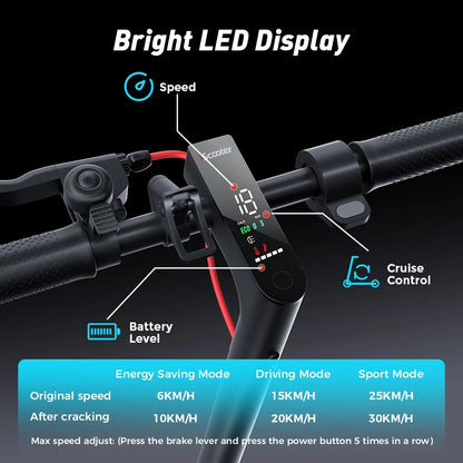 iScooter Trottinette électrique i9 8,5 pouces 350 W 7,5 Ah 30 km/h pour adultes, autonomie maximale de 30 km, avec application