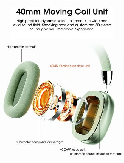 Bluetooth Headphones Max – Son Haute Fidélité & Confort Absolu