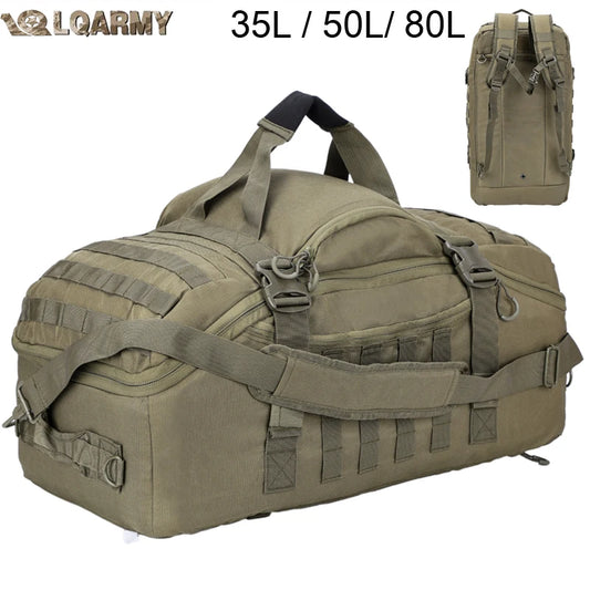 Sac à Dos Tactique LQARMY 3-en-1 – 35L à 80L | Militaire, Sport & Voyage