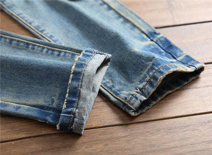 Jeans Droits Rétro Plus Size pour Hommes