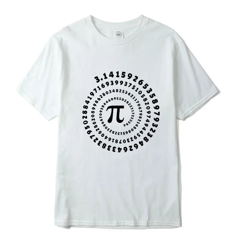 T-shirt Homme 100% Coton – Pi Design Drôle, Col Rond, Manches Courtes, Été