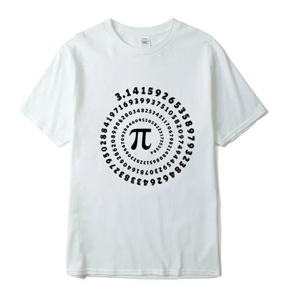 T-shirt Homme 100% Coton – Pi Design Drôle, Col Rond, Manches Courtes, Été