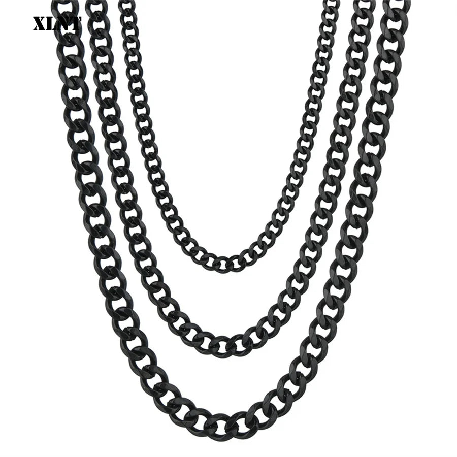 Collier à Maillons Cubains en Acier Inoxydable, Bijou pour Homme, Taille 3.6-9mm, 1 Pièce