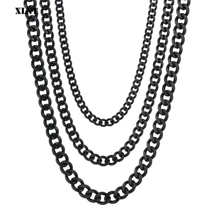 Collier à Maillons Cubains en Acier Inoxydable, Bijou pour Homme, Taille 3.6-9mm, 1 Pièce