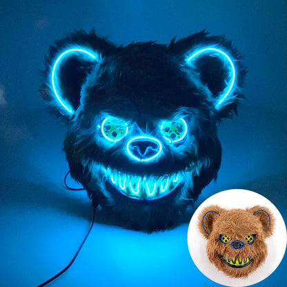 Masque de Lapin Sanglant LED – Halloween, Cosplay et Fête Effrayante