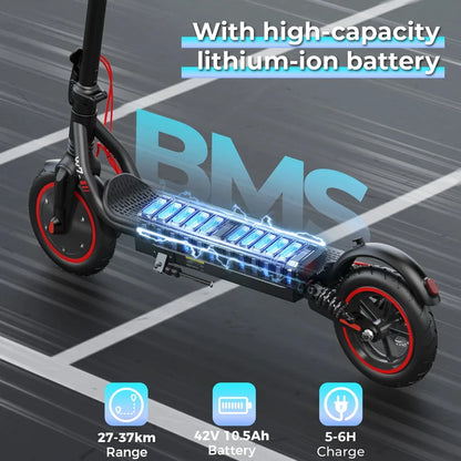 iScooter W7 – Scooter Électrique Adulte 650W, 35 km/h, Autonomie 40 km, Pliable – Batterie 36V 10.5Ah, Pneus 8.5