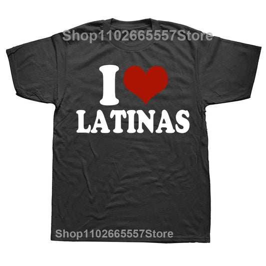 T-shirt Homme – Drôle Cœur Rouge “J’aime Latinas”